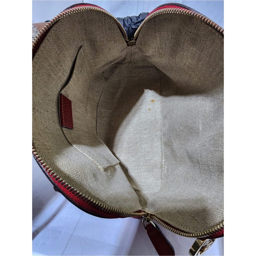 Authentic GUCCI Dollar Calfskin Small GG Charm Dome Bag Red - Picture 12 of 14